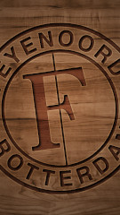 Feyenoord logo in hout